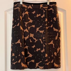 Boden Brown Floral Pencil Skirt